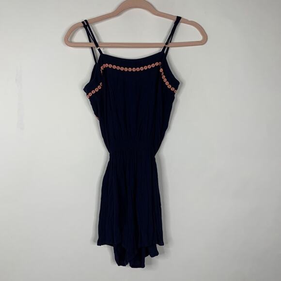 Lilly Pulitzer Beeler Romper True Navy Embroidered Tasseled Drawstring XXS #5274 - Picture 10 of 14
